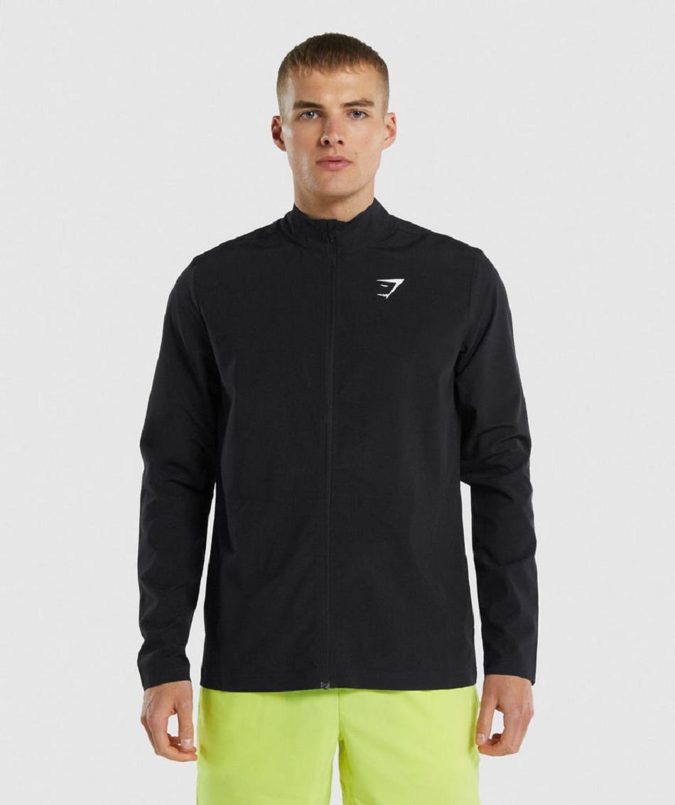 Gymshark Arrival Woven Full Zip Muške Jakne Crne | HR 2684WNB